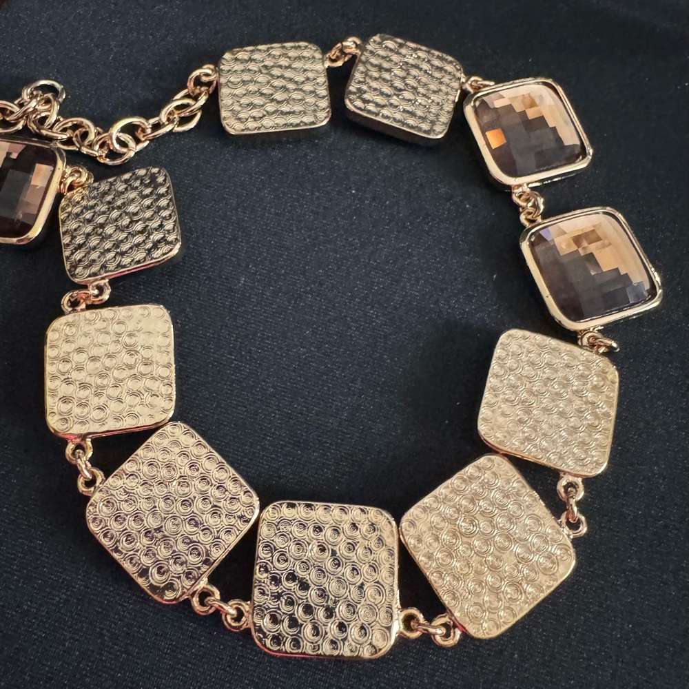 Park Lane Golden Honey Crystal Necklace and Matching Bracelet - Goldtone Accents - Picture 7 of 9